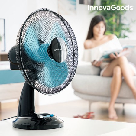 Ventilateur de Bureau InnovaGoods Ø 30 cm 35W Noir Bleu