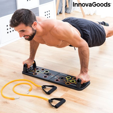 Planche de Pompes Push-Up avec Bandes de Résistance et Guide d'exercices Pulsher InnovaGoods