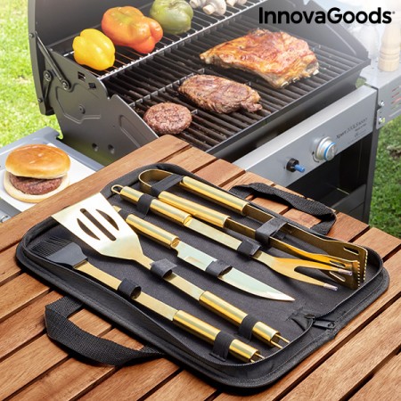 Étui de Luxe avec Ustensiles pour Barbecues BBQase InnovaGoods (6 Pièces)