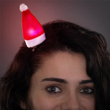 Barrettes pour les Cheveux avec LED Bonnet Père Noël