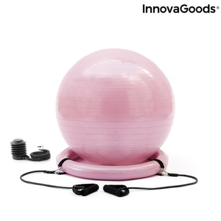 Ballon de yoga avec anneau de stabilité et bandes de résistance AshtanBall InnovaGoods (Reconditionné A)