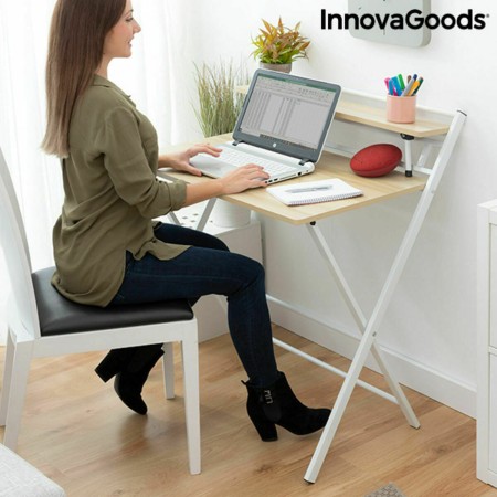 Bureau Pliable avec Étagère Tablezy InnovaGoods V0103260 (Reconditionné C)