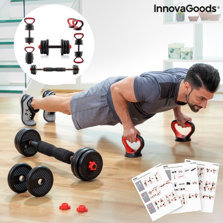 Ensemble de Poids Réglables6 en 1 avec Guide d’Exercices Sixfit InnovaGoods DUMBBELLS Fer (Reconditionné B)