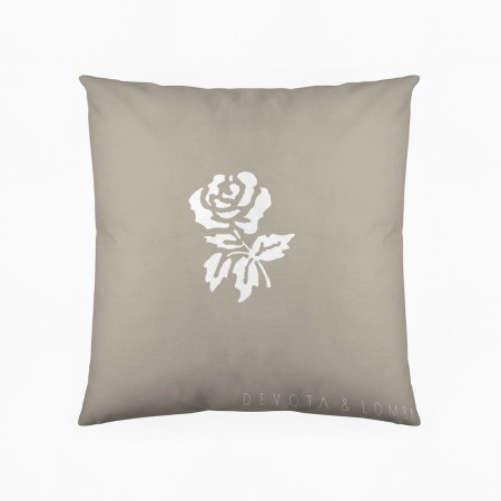 Housse de coussin Roses Devota & Lomba Roses Lino Fermeture à glissière Gris (Reconditionné A+)