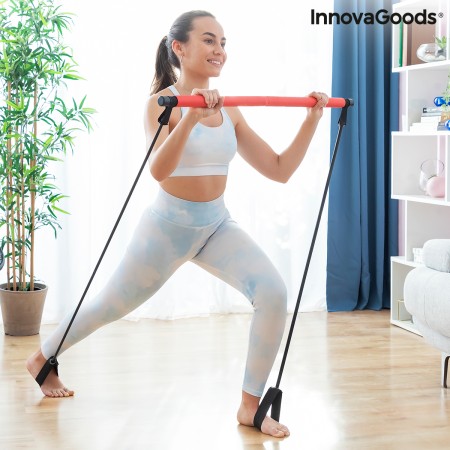 Barre de Fitness avec Élastiques et Guide d'Exercice InnovaGoods Resibar (Reconditionné C)