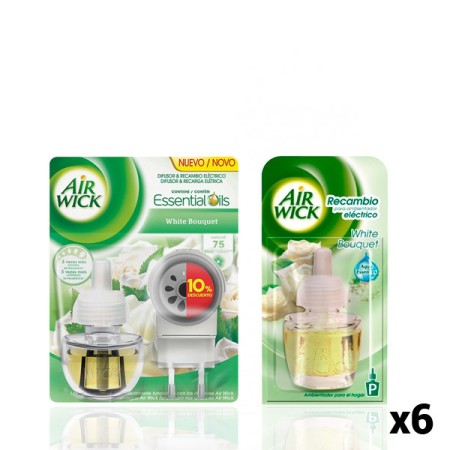 Pack Diffuseur Électrique + 6 Recharges Air Wick White Bouquet