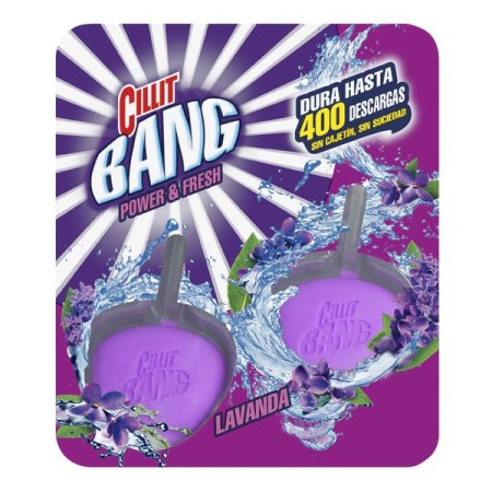 Bloc contre les Odeurs en Pastilles Lavande WC Power & Fresh Cillit Bang (Pack de 2)