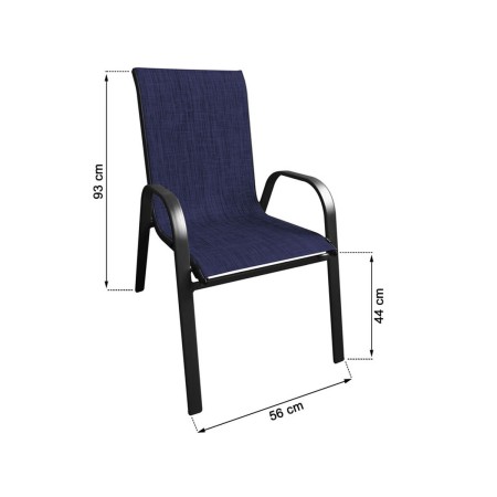 Chaise de jardin Textiline 56 x 68 x 93 cm Bleu Fer