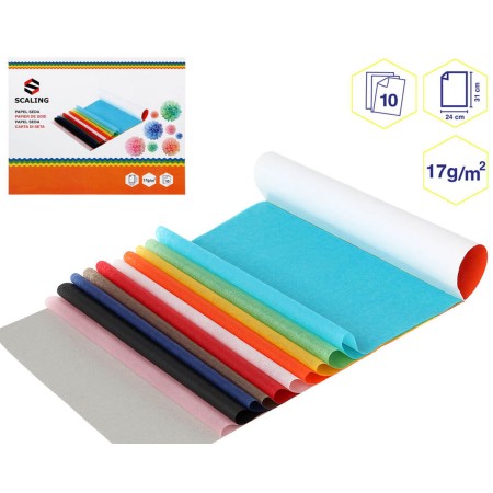 Papel 24 x 31 cm Seda 10 Hojas