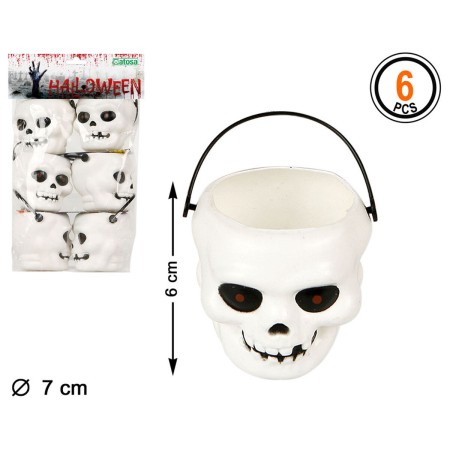 Decoración para Halloween 6 uds Ø 7 cm Calavera