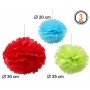 Pompones Ø 20 cm Ø 30 cm 3 Unidades Multicolor