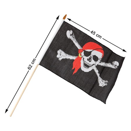 Drapeau 30 x 45 cm Pirate Crâne Noir