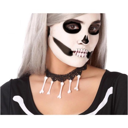 Collar Blanco Halloween Huesos