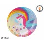 Set de Platos Multicolor Ø 18 cm Unicornio 6 Unidades