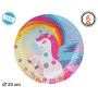 Service de vaisselle Multicouleur Licorne Ø 23 cm 6 Unités