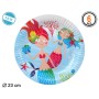 Set de Platos Multicolor Sirena Ø 23 cm 6 Unidades