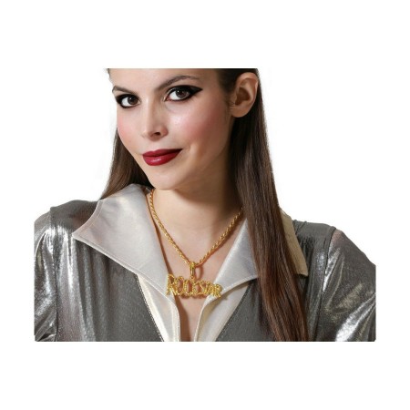 Collar Dorado Accesorio para Disfraz Rock