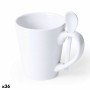 Taza con Cucharita Beppi 145184 Blanco (350 ml) (36 Unidades)