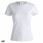 Camiseta de Manga Corta Mujer 145867 Blanco (10 Unidades)