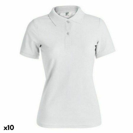 Polo de Manga Corta Mujer 145871 Blanco (10 Unidades)