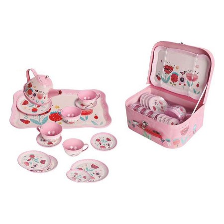 Juego de Té Jugatoys Bandeja Rosa Metal Caja