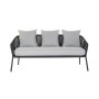 Conjunto de Sofá y Mesa DKD Home Decor MB-179039 Gris Jardín Poliéster Cuerda Aluminio (151,5 x 72 x 70 cm) (4 pcs)