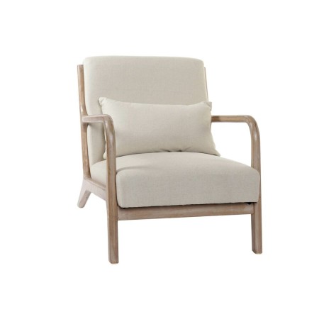 Sillón DKD Home Decor Beige Madera Marrón Lino (66 x 79 x 75 cm)