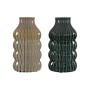 Vase DKD Home Decor Marron Vert Grès (2 Unités) (21 x 21 x 38 cm)