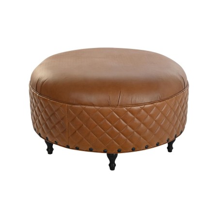 Repose-pied DKD Home Decor Bois Marron Cuir (94 x 94 x 54 cm)