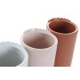 Vase DKD Home Decor Beige Rose Terre cuite Blanc Grès (13 x 13 x 23 cm) (4 Unités)