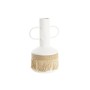 Vase DKD Home Decor Naturel Métal Blanc Fibre Frange (20 x 16 x 32 cm)