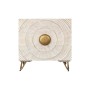 Mesita de Noche DKD Home Decor Dorado Metal Blanco Madera de mango (50 x 40 x 50 cm)