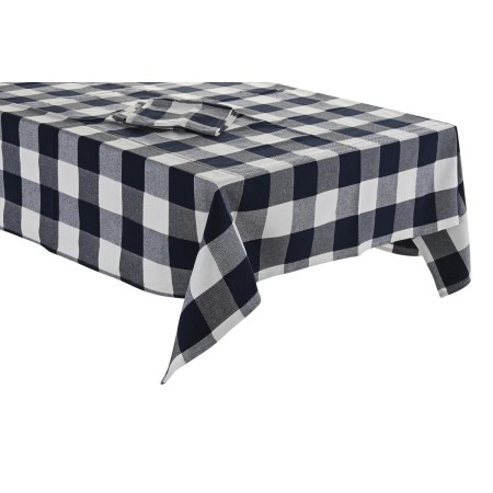 Nappe et serviettes de table DKD Home Decor Bleu Coton Blanc (150 x 150 x 0,5 cm)