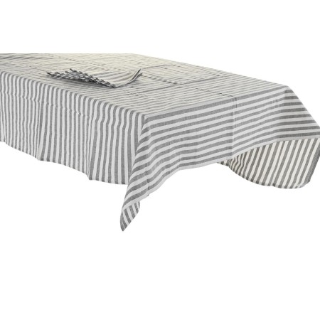 Nappe et serviettes de table DKD Home Decor Gris Coton Blanc Vert (150 x 150 x 0,5 cm)