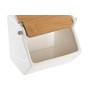 Salero con Tapa DKD Home Decor Natural Porcelana Blanco Bambú (12,5 x 14 x 12 cm)