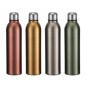 Bouteille DKD Home Decor Rouge Argenté Gris Doré Acier inoxydable Vert (6,5 x 6,5 x 25,2 cm) (4 Unités)