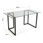 Bureau Versa Verre Métal (70 x 76 x 140 cm)