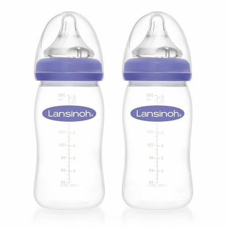 Lot de biberons Lansinoh ‎75890 Silicone 240 ml 0-3 Ans (2 x 240 ml) (Reconditionné A)