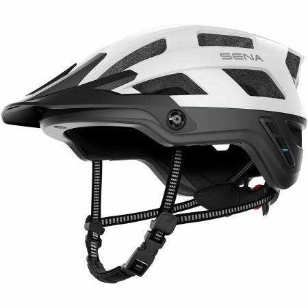 Casque de Cyclisme pour Adultes Sena Bluetooth Blanc (Taille L) Lumière LED (Reconditionné A+)