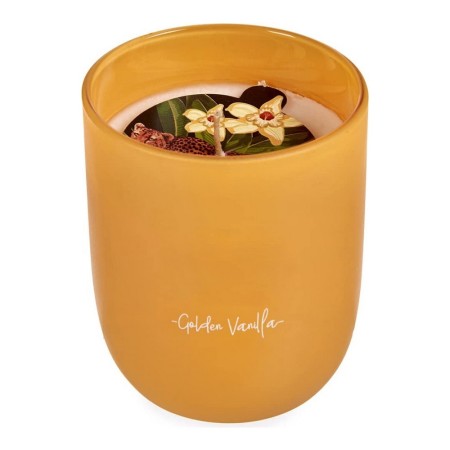 Bougie Golden Vainilla Verre Orange (7 x 8 x 7 cm)