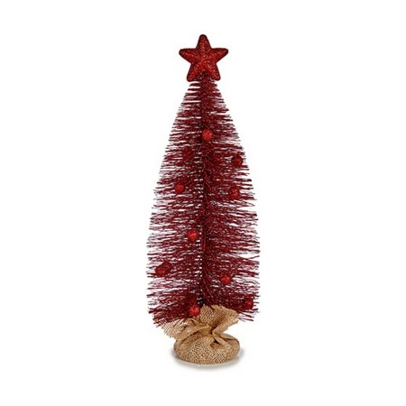 Árbol de Navidad con Estrella Rojo (13 x 41 x 13 cm)