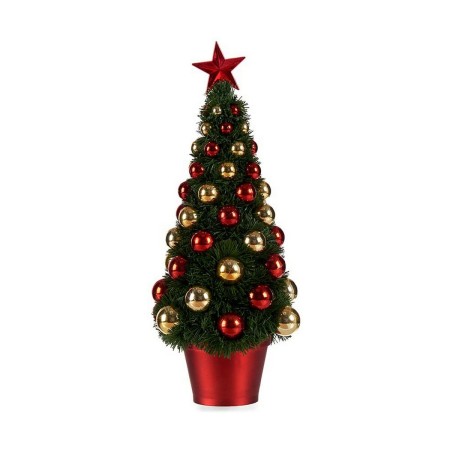 Sapin de Noël Rouge Doré Vert Plastique polypropylène (16 x 37,5 x 16 cm)