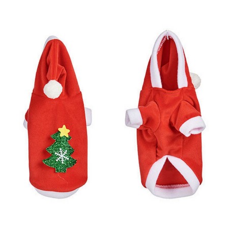 Costume pour chien Père Noël S Rouge Polyester Blanc