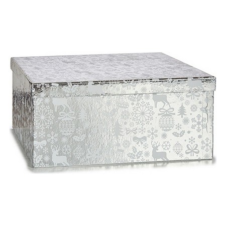 Set de boîtes décoratives Noël Renne 10 Pièces Argenté Carton