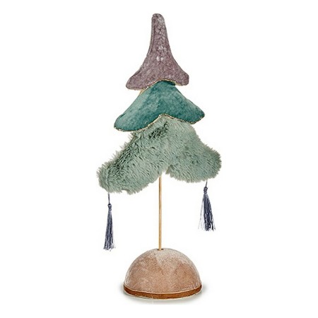 Sapin de Noël Multicouleur Argenté Bois Turquoise Polyester (12 x 43 x 22 cm)