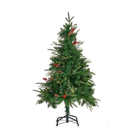 Sapin de Noël Rouge Métal Marron Vert Plastique (70 x 70 x 130 cm)