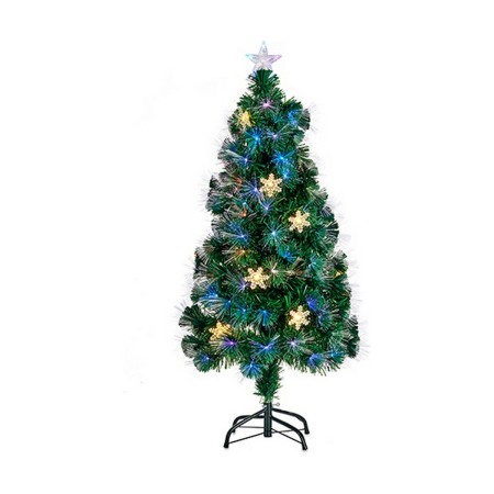 Árbol de Navidad con Estrella Luz LED Plateado Metal Verde Plástico (60 x 60 x 120 cm)