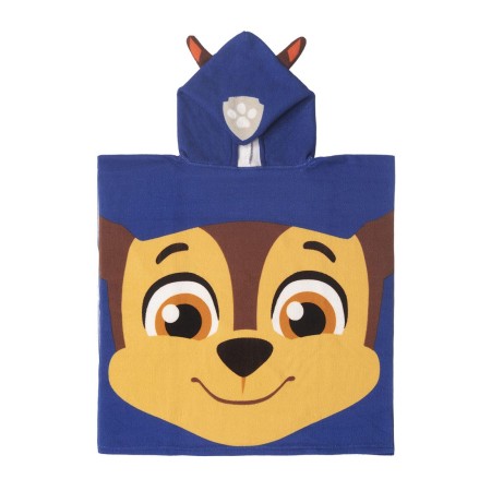 Serviette poncho avec capuche The Paw Patrol Bleu (50 x 115 cm)