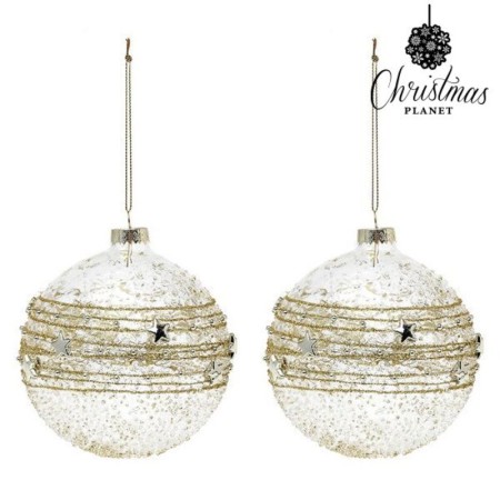 Boules de Noël 10 cm (2 uds) Verre Doré