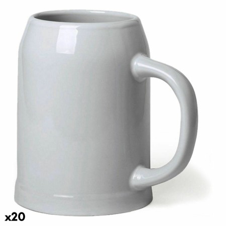 Pot en céramique 146313 Blanc (700 ml) (20 Unités)